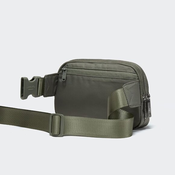 Grey Sage Water-Resistant Nylon Fanny Pack with 5 Zipper Pockets for Women - Picture 5 of 10